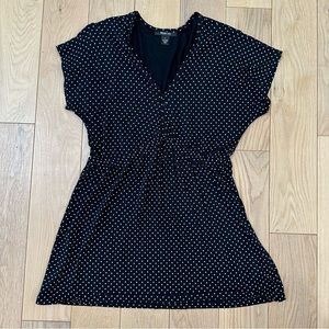 Style & Co Polka Dot Black Top
